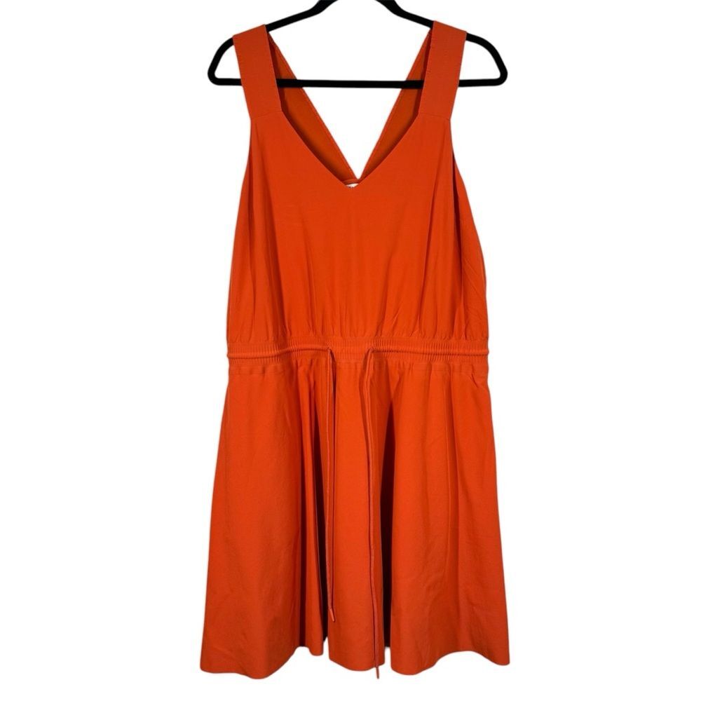 Athleta Vermillion Travel Dress Orange Pockets Minimalist Casual Large